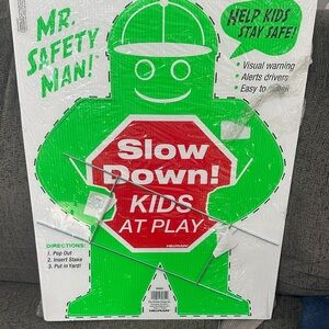 Green Safety Sign for Kids - pop out insert stake put in yard
